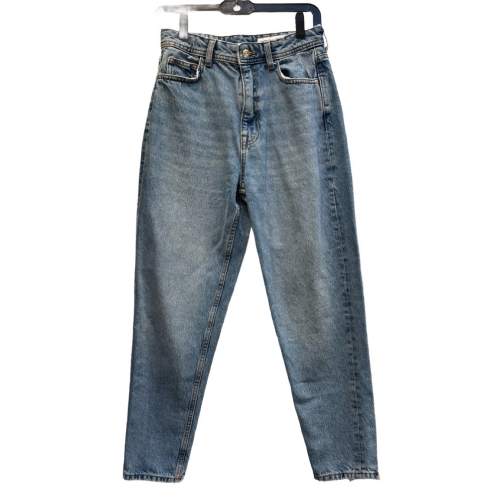 Zara High Waist Mom Jeans Light Wash Denim Size 4, 100% Cotton ✨